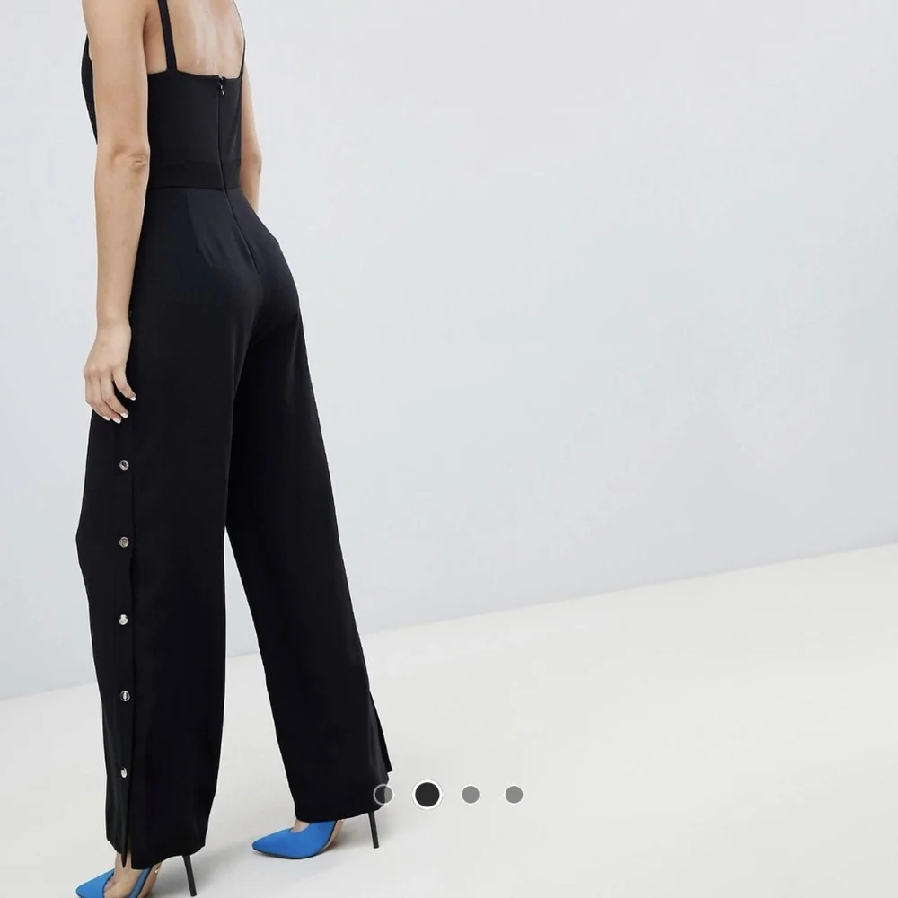 RIVER ISLAND black Wide Leg Jumpsuit Size 12  EUC - Picture 2 of 16